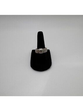 Italian 925 Sterling Silver Mesh Stretch Ring Wide Band 333 AR Size 5-11